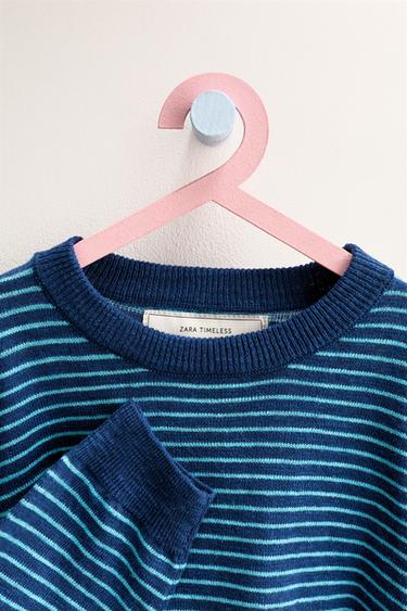 ZARA TIMELESS - STRIPED COTTON LINEN JUMPER - Blue / Indigo by Zara