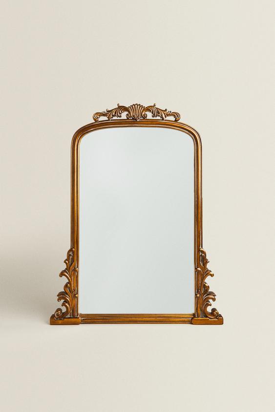 GOLDEN WOODEN WALL MIRROR - Golden | ZARA United States