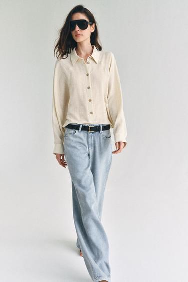 CAMISA CAPA HILO METALIZADO - Crudo de Zara