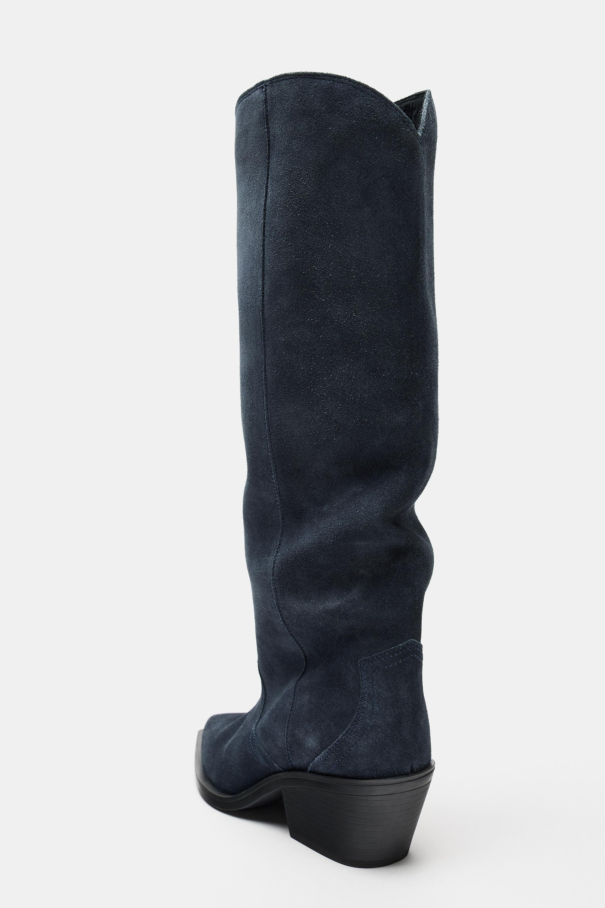 BOTTES COW-BOY EN CROÛTE DE CUIR