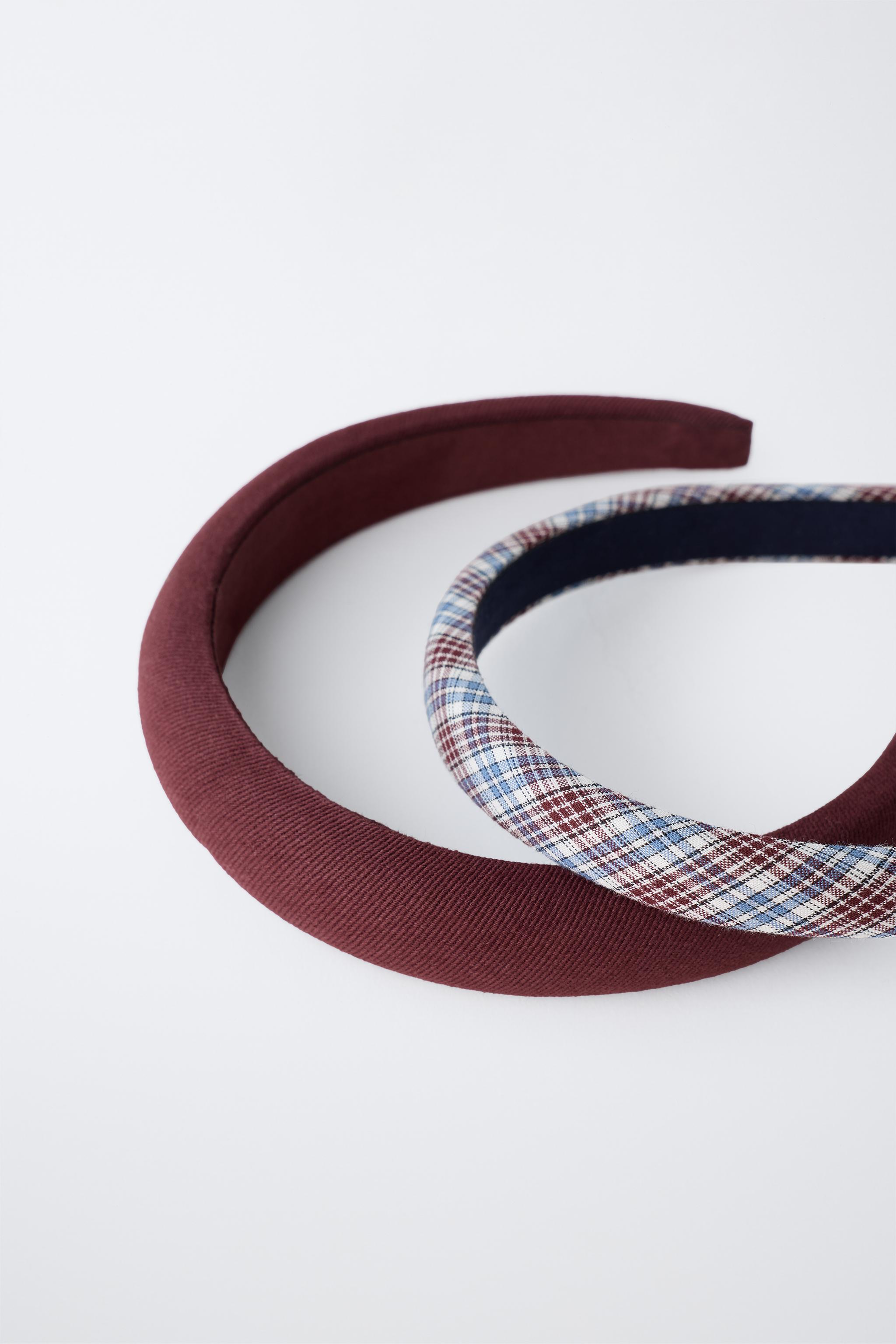Детские аксессуары для волос Zara TWO-PACK PLAID AND SOLID HEADBANDS — фото 3