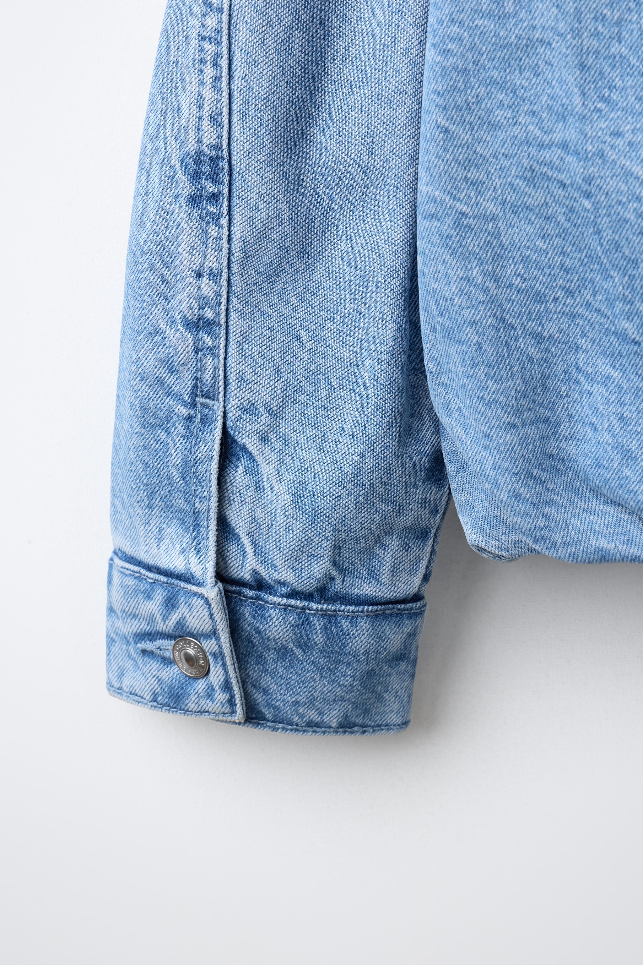 Детские куртки Zara STITCHED DENIM JACKET — фото 4
