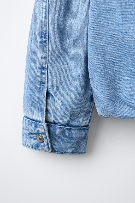VESTE EN JEAN À COUTURES - Bleu de Zara - Image 3
