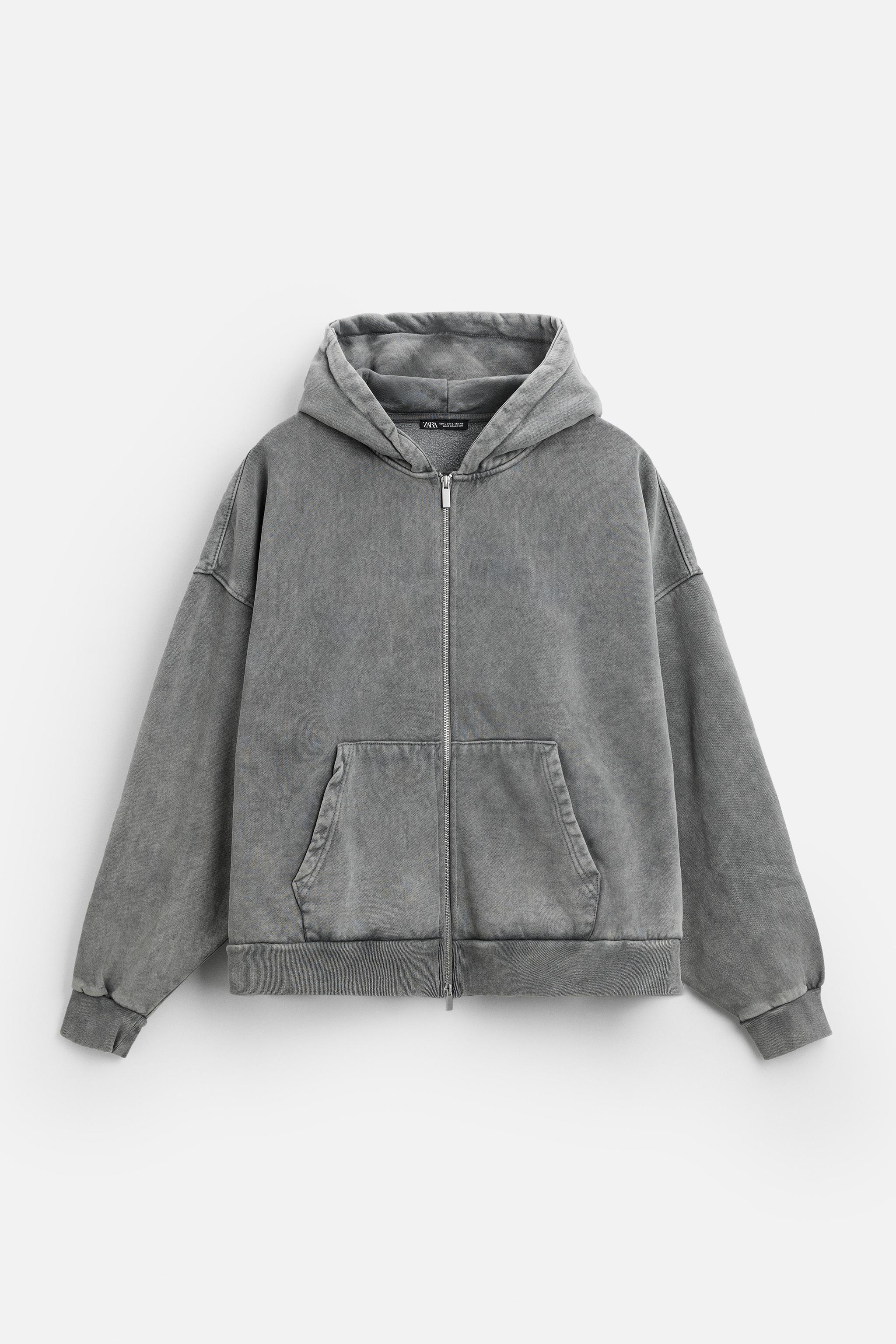 ★ZARA★ WASHED HOODIE WASHED HOODIE - Dark anthracite | ZARA Australia