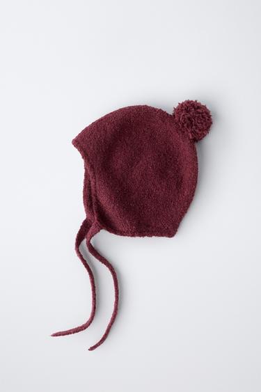 BONNET EN MAILLE AVEC POMPON - Framboise de Zara - Image 3