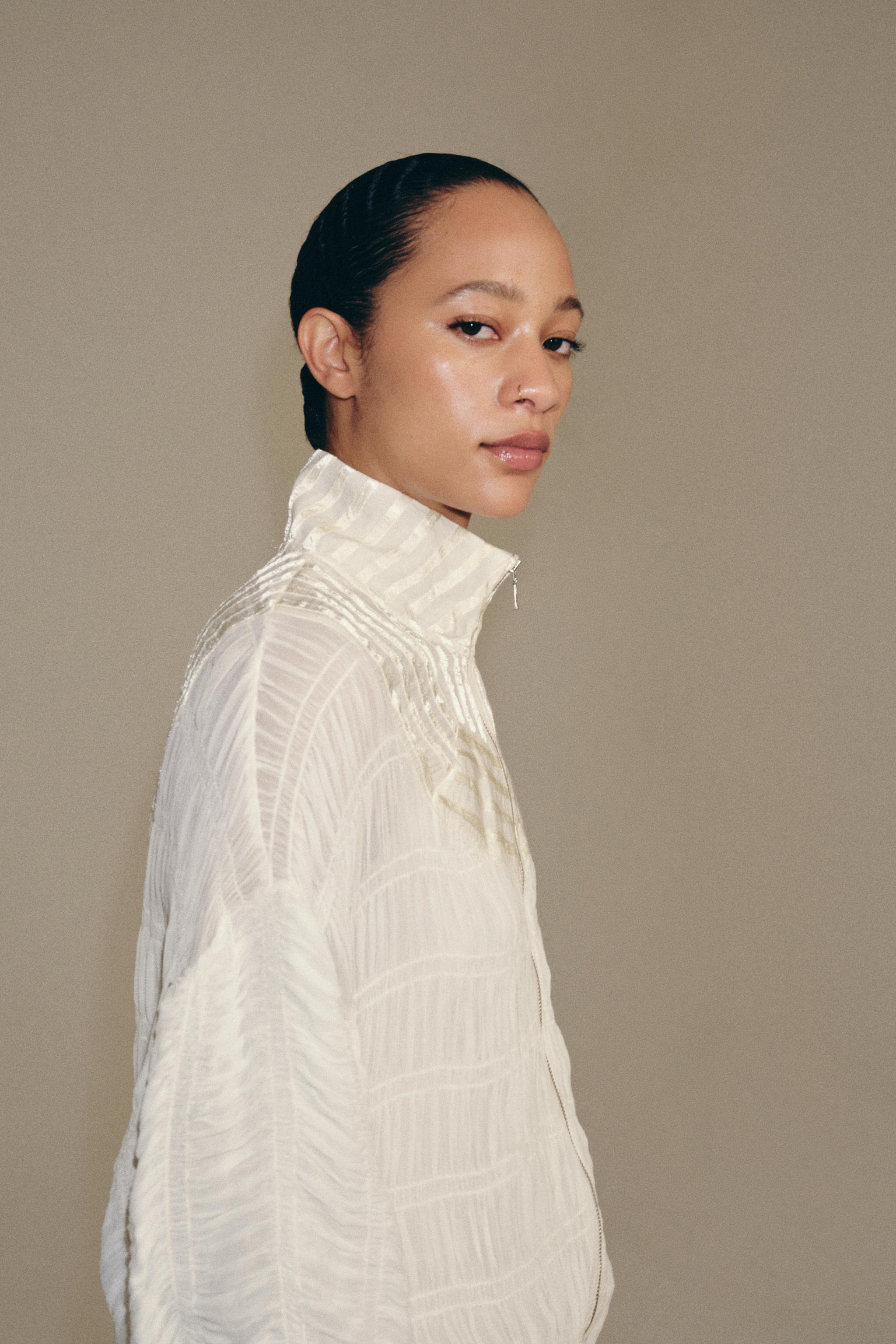 ZW COLLECTION GATHERED BOMBER JACKET