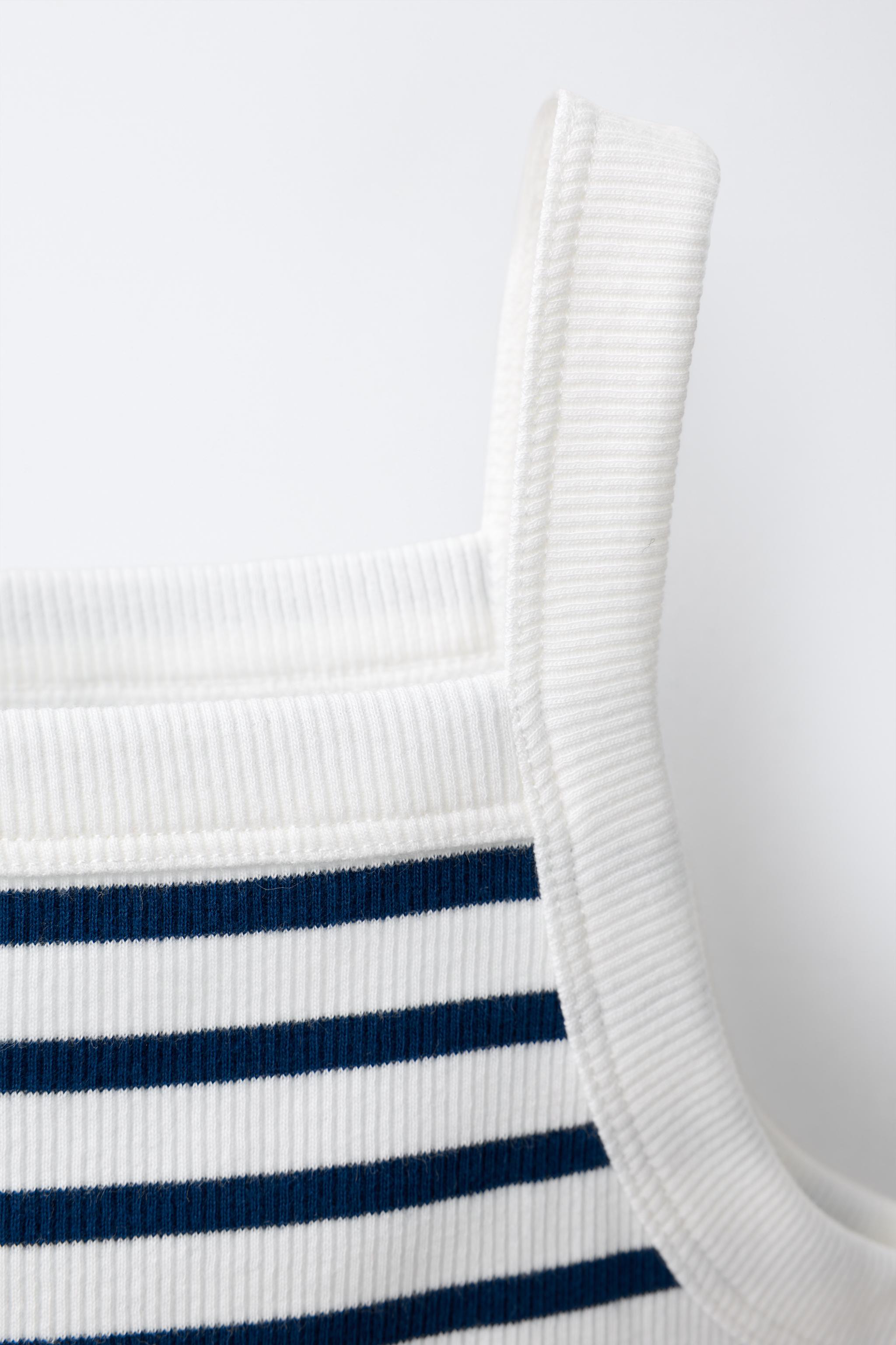Детские топы Zara STRIPED RIBBED TANK TOP — фото 3