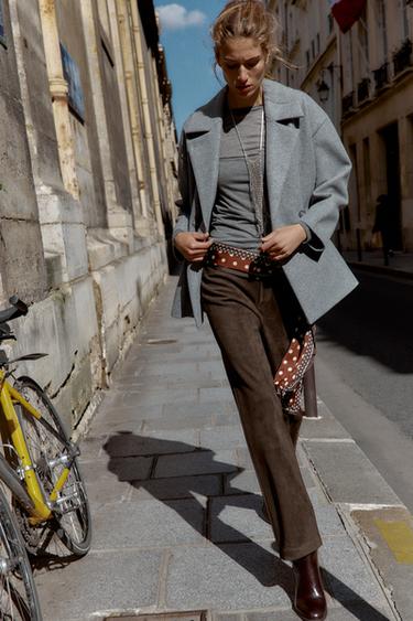 SOFT DOUBLE-BREASTED COAT - Anthracite grey by Zara