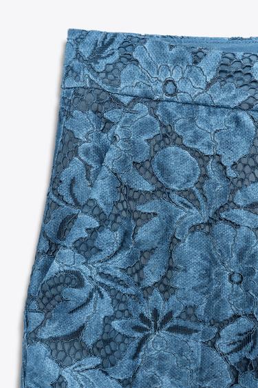CROPPED LACE TROUSERS - Blue by Zara - Image 6