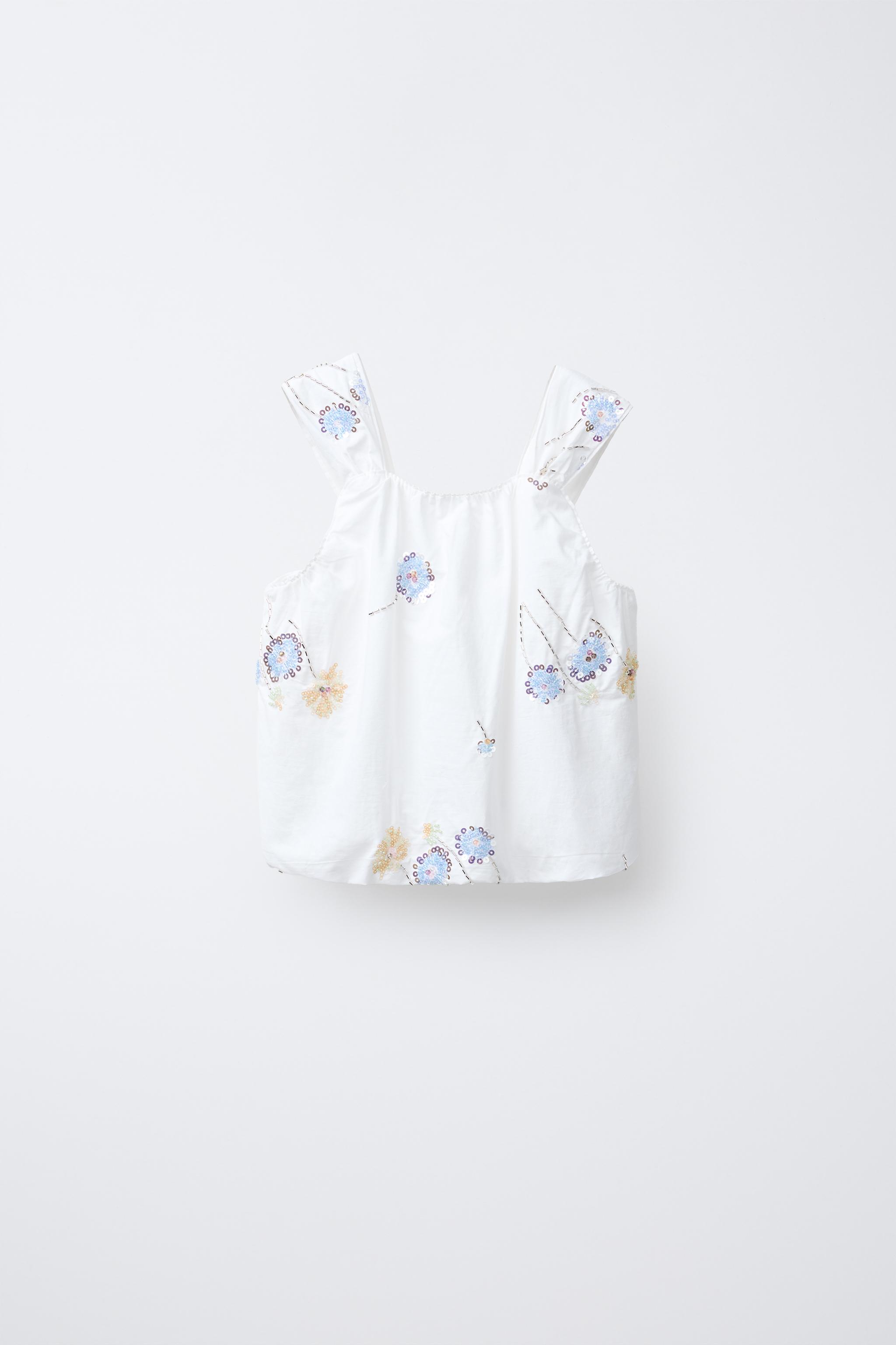 Drawer - OBLI  完売　フラワーバルーントップス AMBIDEX Store ○○さき編みお花 レース襟ブラウス(F シロ): l