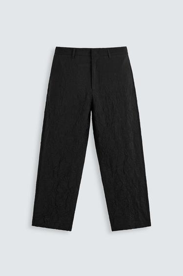 PANTALÓN EFECTO ARRUGADO - Negro de Zara