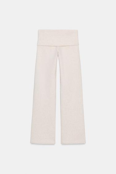 TROUSERS WITH TURN-UP WAIST - Beige marl by Zara - Image 6