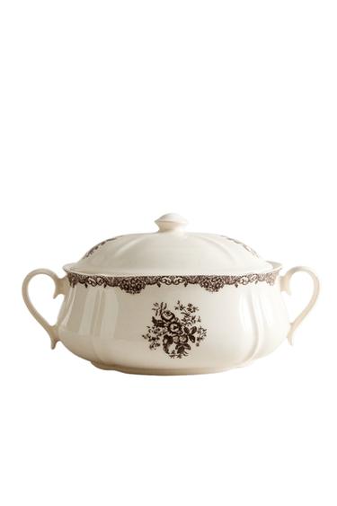 FLORAL EARTHENWARE SERVING TUREEN - Brown by Zara