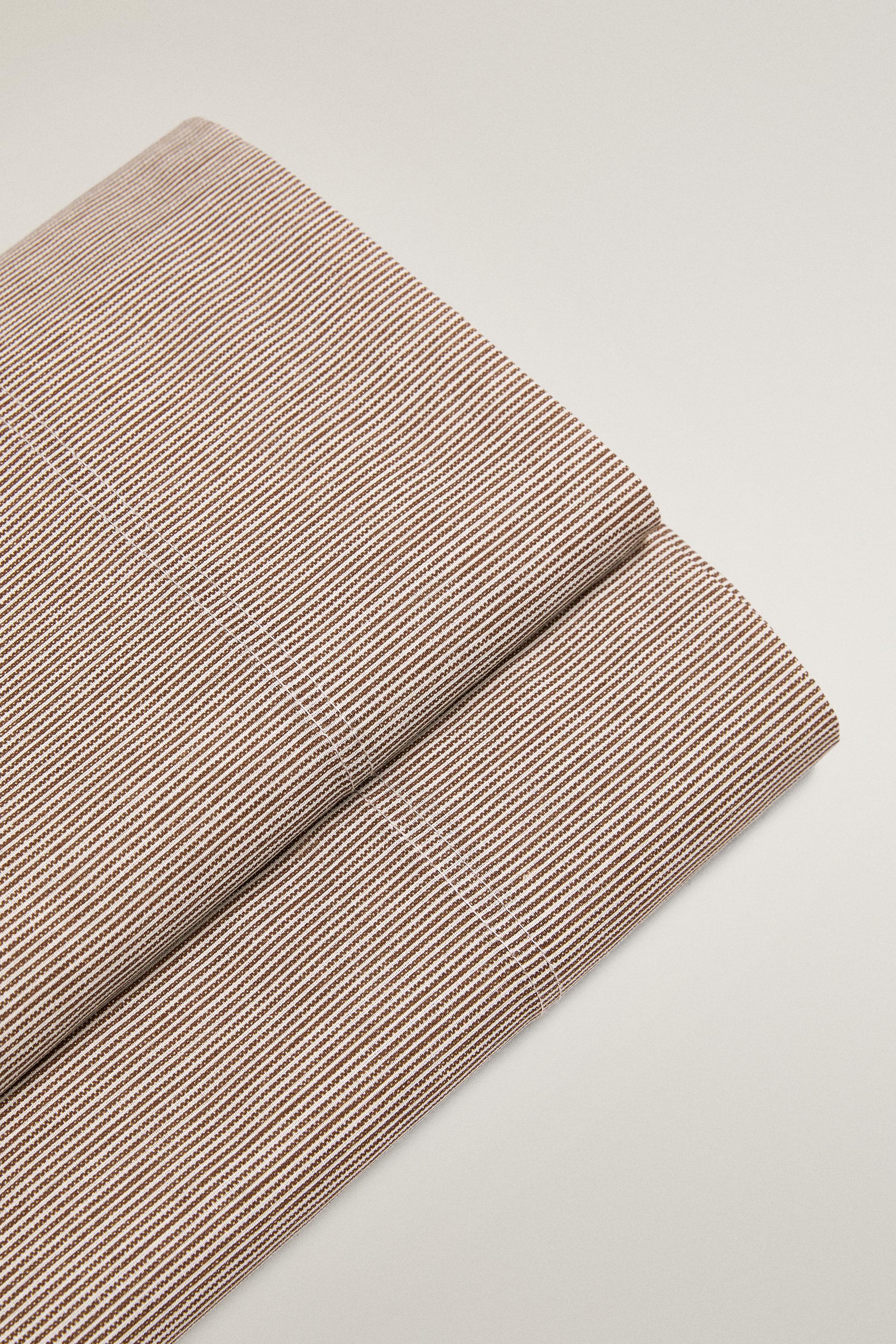 DRAP DE DESSUS COTON DÉLAVÉ RAYURES