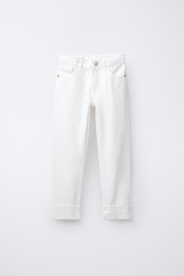 STRAIGHT-LEG JEANS - White by Zara