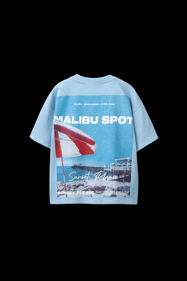 Zara CITY PRINT T-SHIRT - Blue