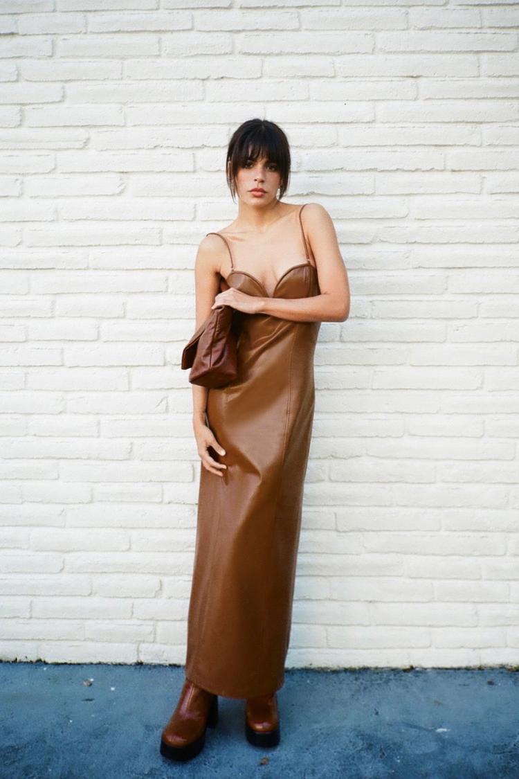 Hot vestito effetto pelle Top Sale Black Friday