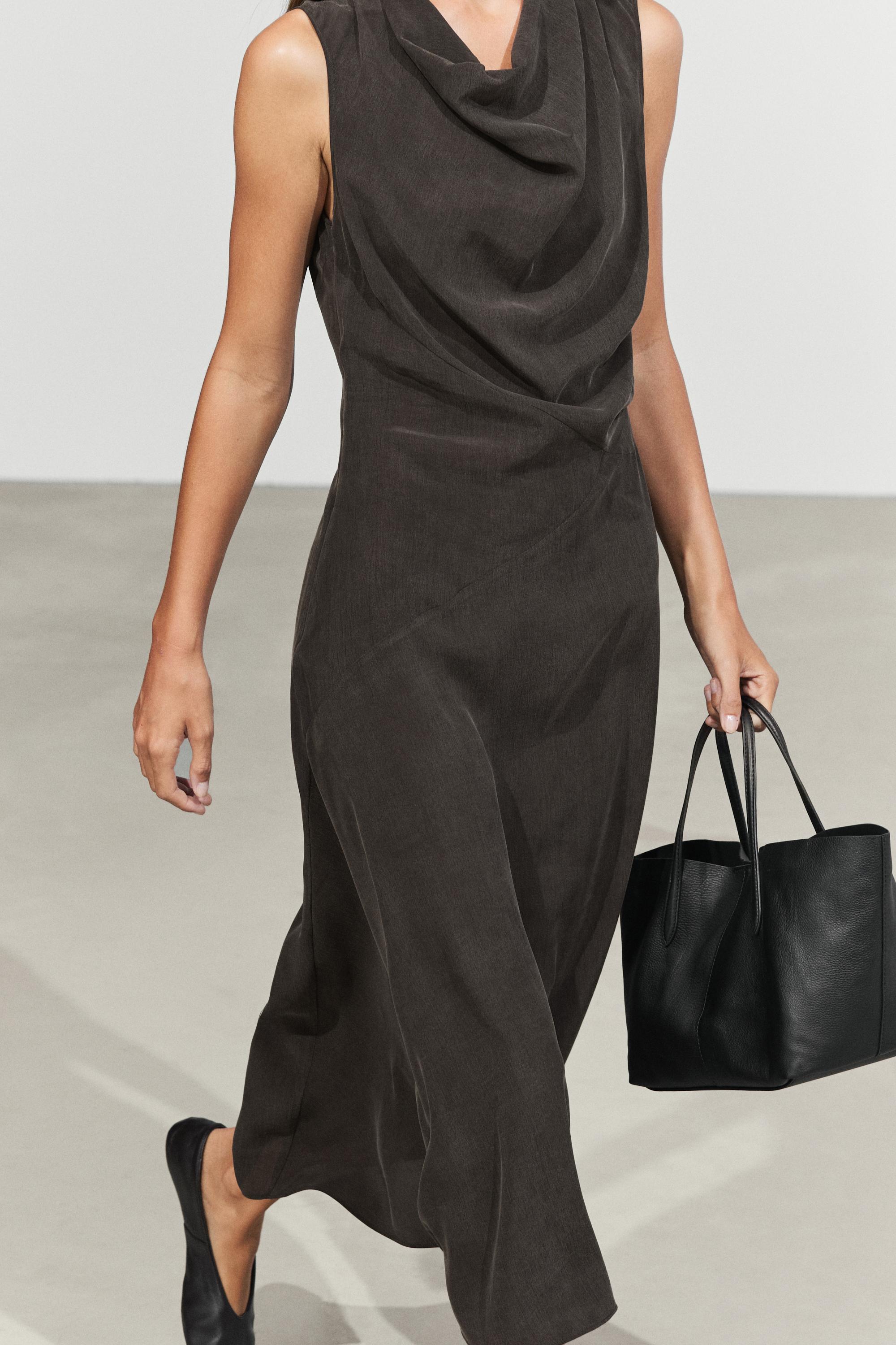 Draped detail midi dress