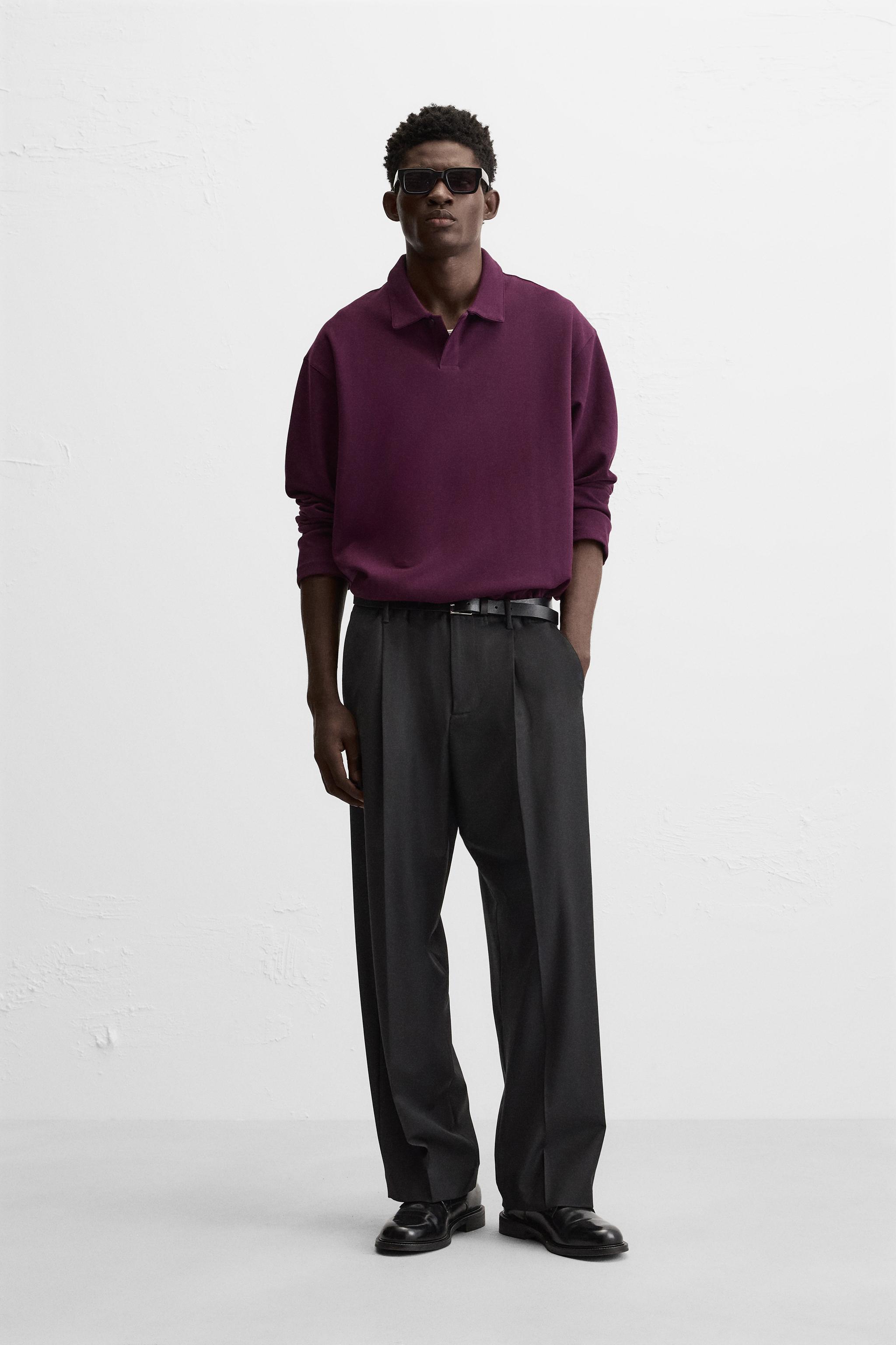 Purple polo shirt with pocket best sale