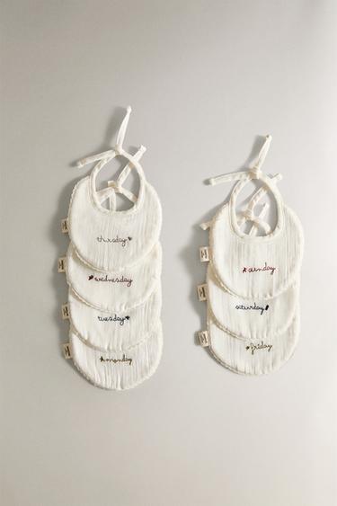 WEEKLY BABY BIB (PACK OF 7) - Oyster-white by Zara - Image 0