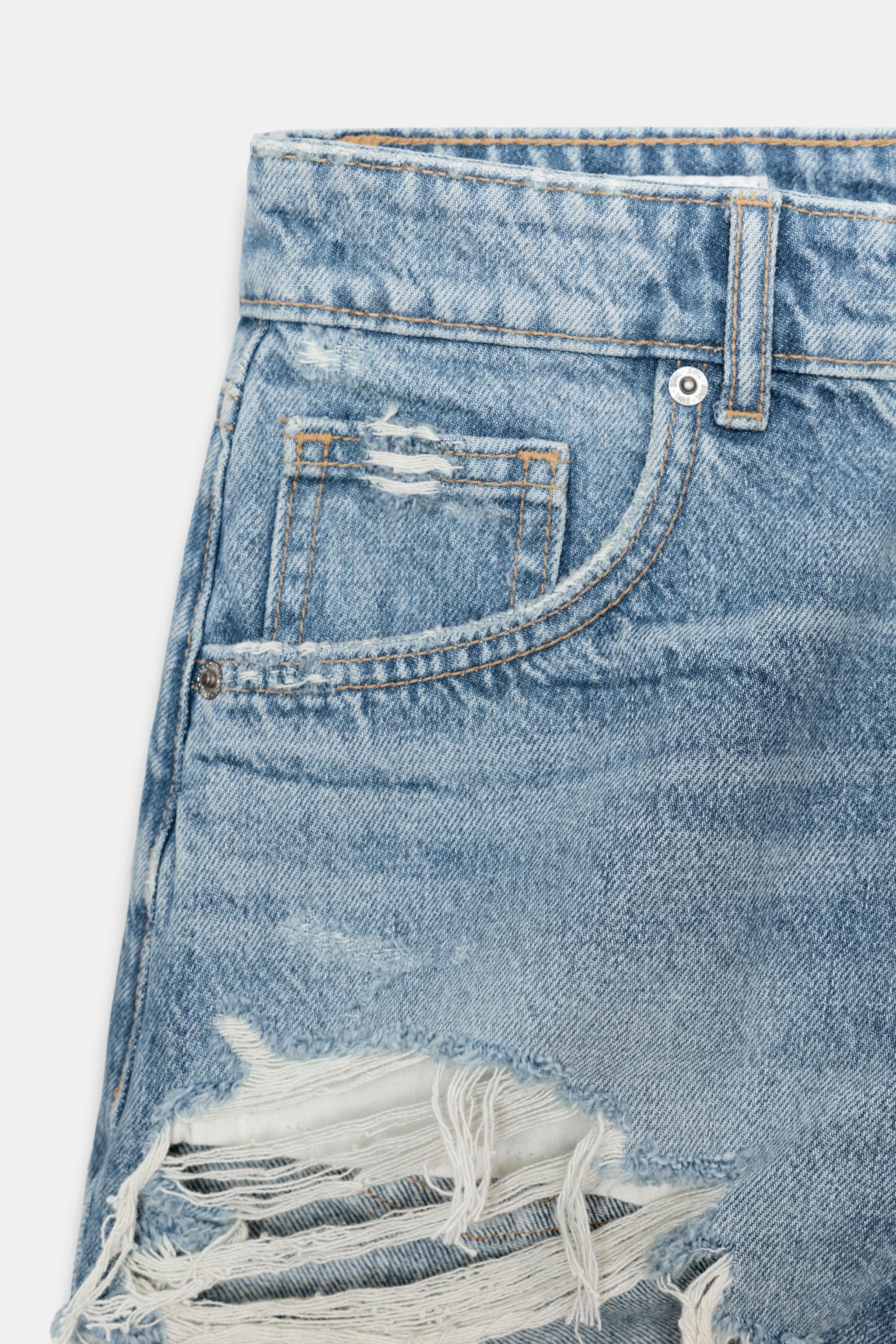 Bleu Foncé FEMME Jean taille haute longueur cheville délavé Coupe