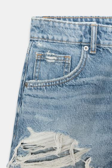 SHORT EN DENIM TRF CURVED TAILLE HAUTE - Bleu de Zara - Image 8