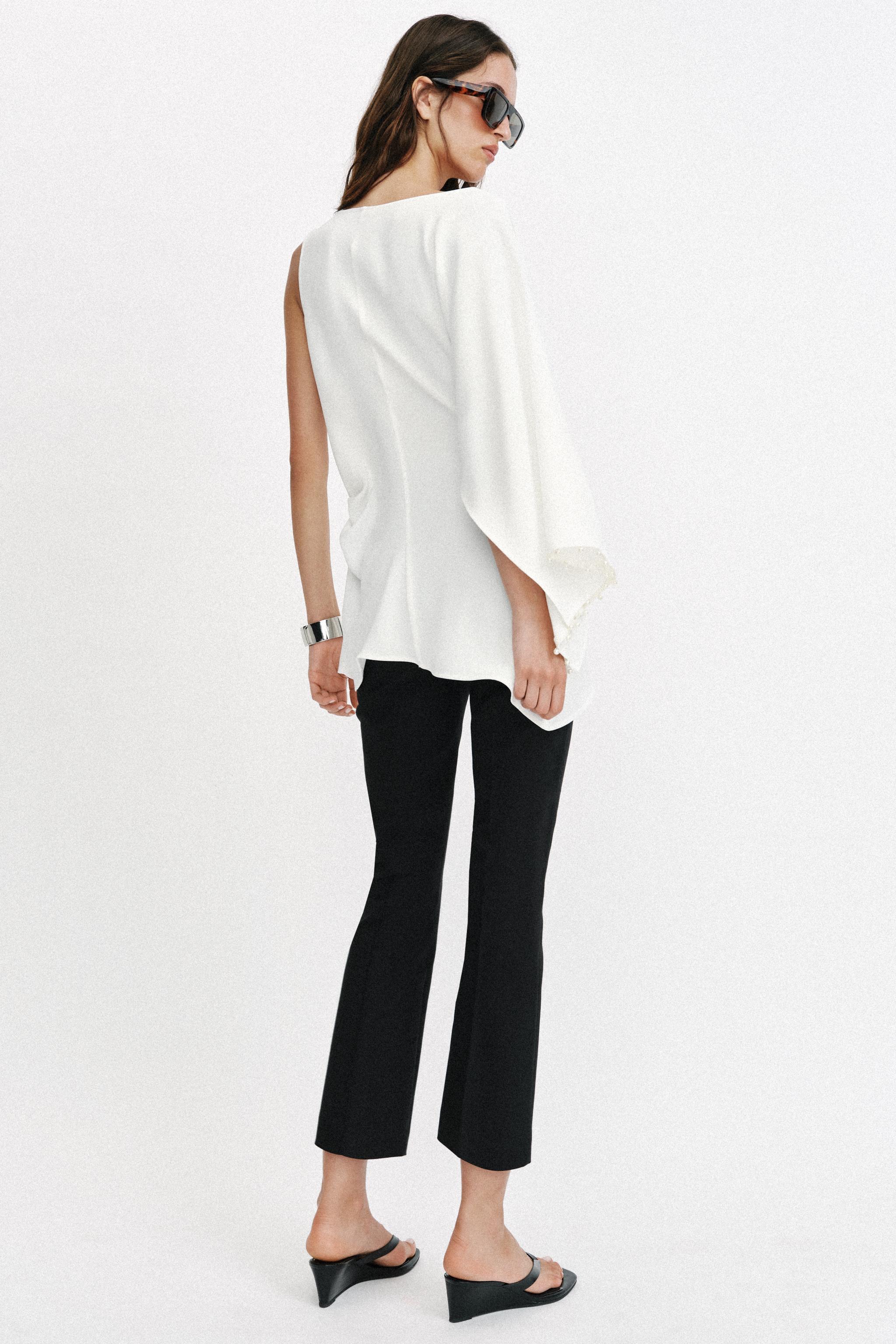 BLOUSE TUNIQUE ASYMÉTRIQUE PERLES