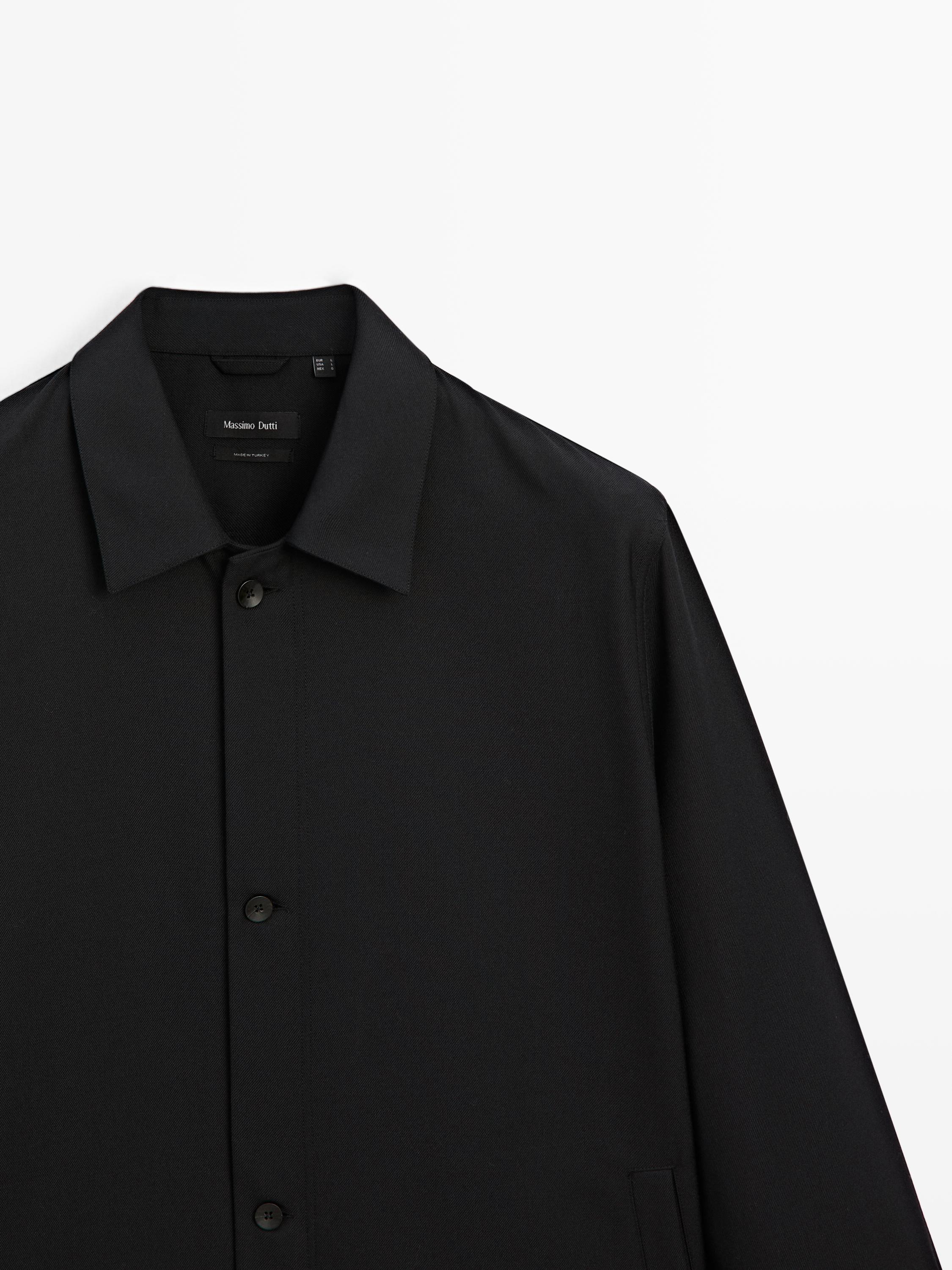 Wool blend overshirt with pockets