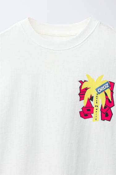LOGO PRINT T-SHIRT - White by Zara - Image 2