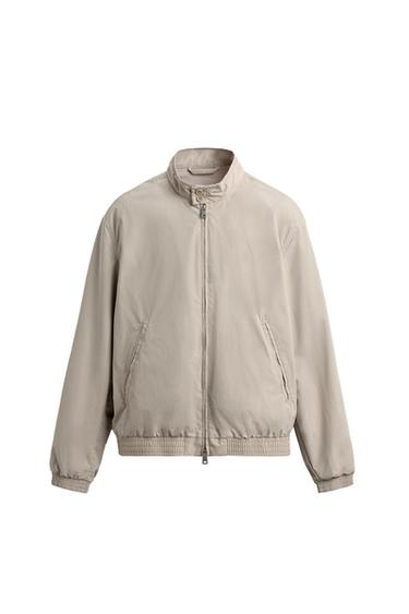 Zara REGULAR FIT TECHNICAL JACKET - Sand