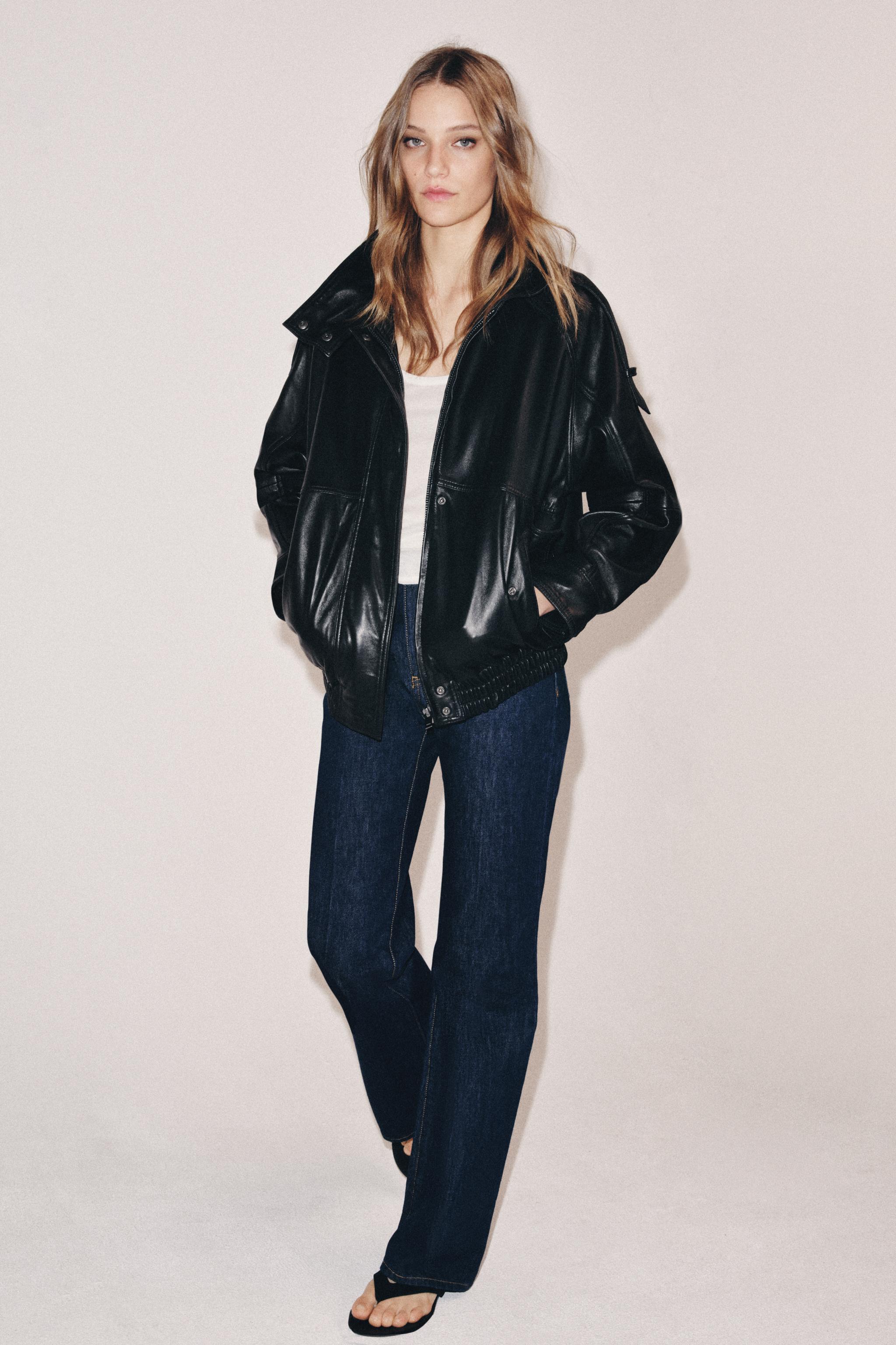 ブラックレザージャケット レディース | ZARA 日本