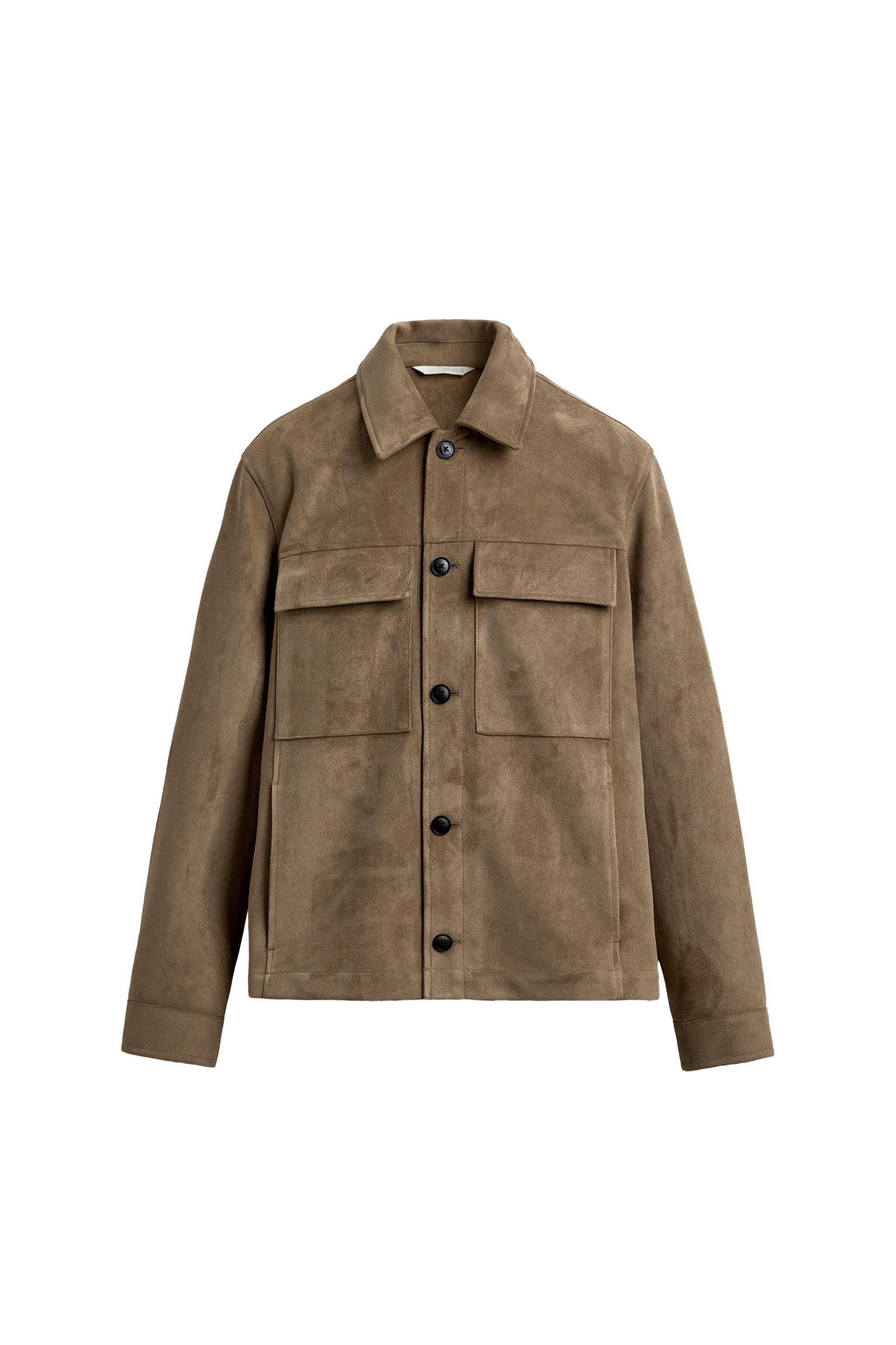 フェイクスエードシャツジャケット - オフホワイト | ZARA Japan / 日本