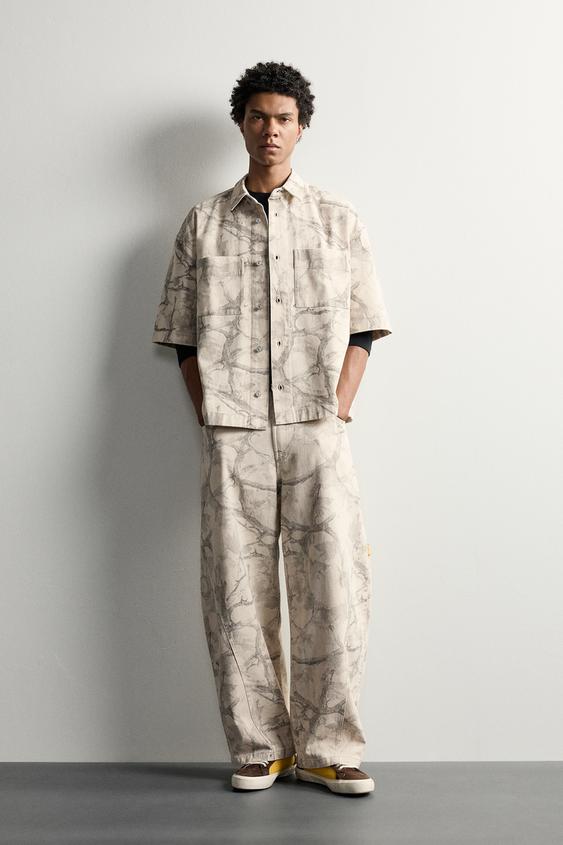 ABSTRACT PRINT BALLOON FIT TROUSERS - Printed by Zara - Image 0