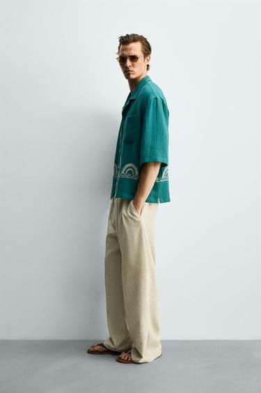 EMBROIDERED FRIEZE SHIRT - Duck blue by Zara - Image 3