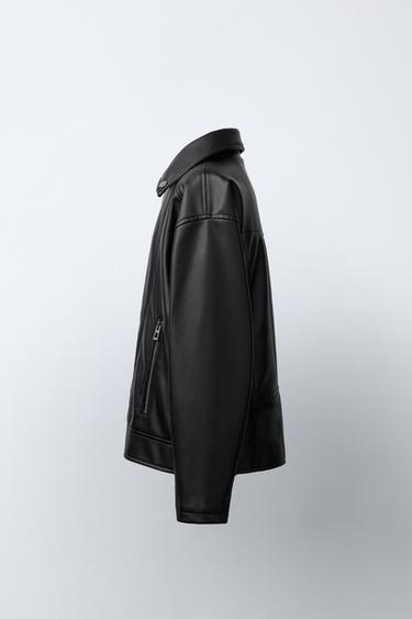 FAUX LEATHER BIKER JACKET - Black by Zara - Image 2
