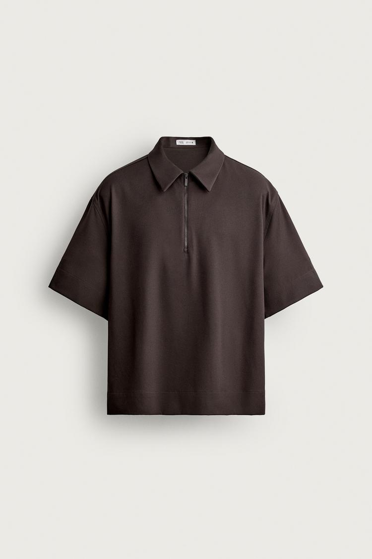 TECHNICAL ZIP-UP POLO SHIRT