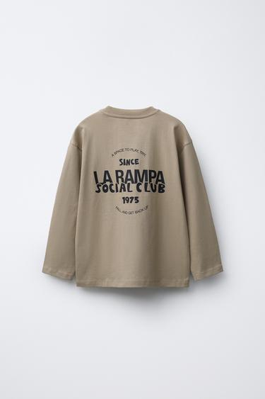LOGO PRINT T-SHIRT - Brown / Green by Zara - Image 1