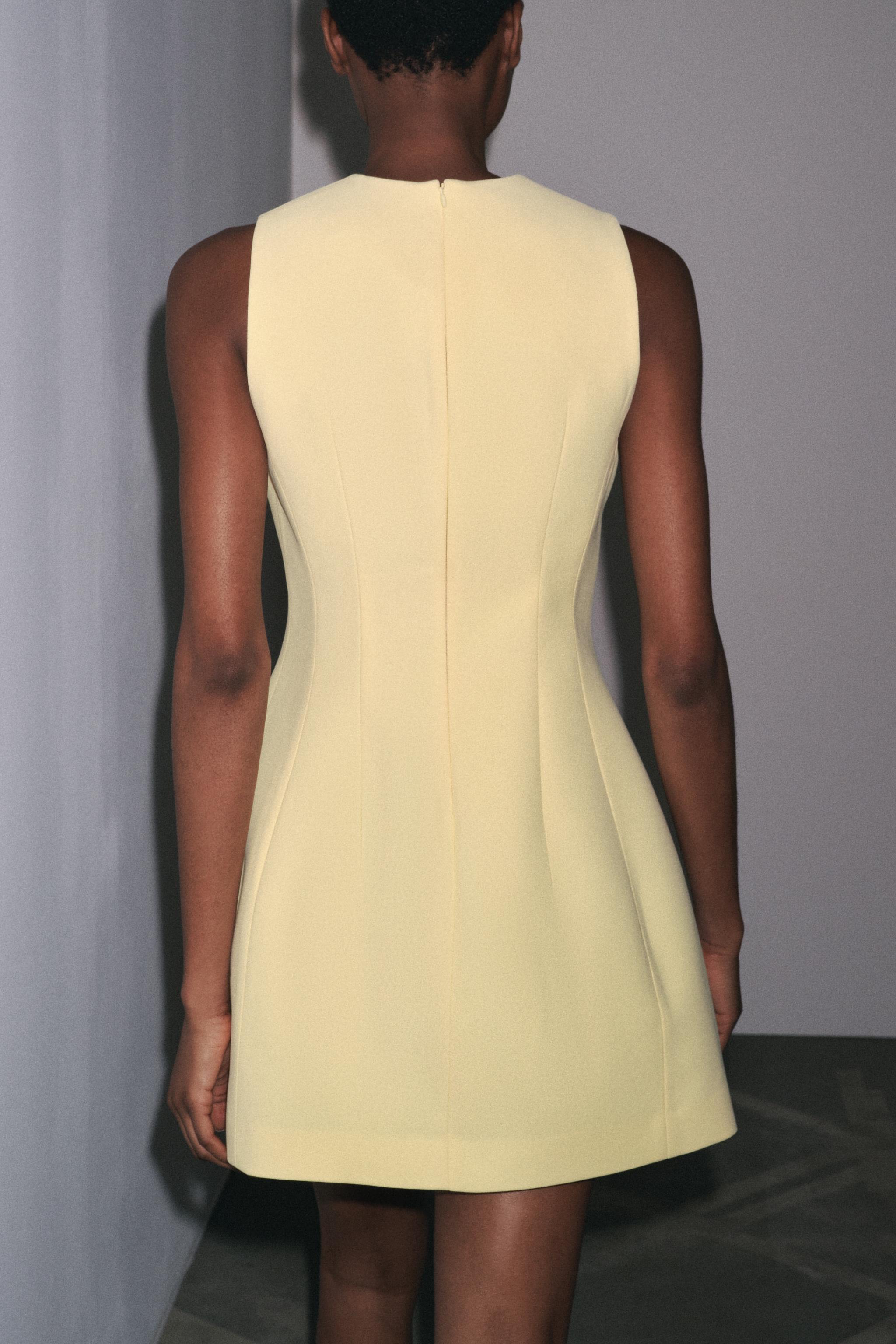 ZW COLLECTION ボリュームショートワンピース - ライトイエロー | ZARA