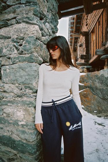 CAMISETA RIB MANGA LARGA - Gris vigoré de Zara