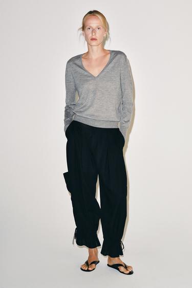 ZW COLLECTION SAROUEL TROUSERS WITH TIES - Black by Zara - Image 0