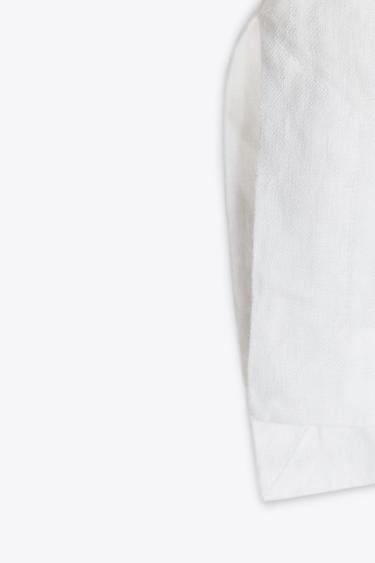 100% LINEN BLOUSE WITH POCKET ZW COLLECTION - White by Zara - Image 6