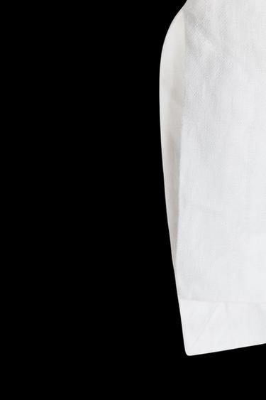 100% LINEN BLOUSE WITH POCKET ZW COLLECTION - White by Zara