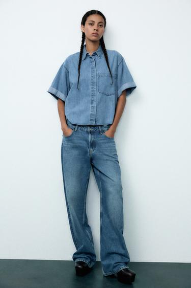 CAMISA DENIM - Azul de Zara