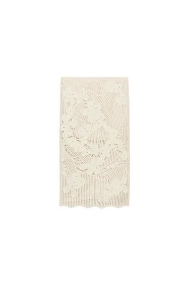 ЮБКА МИДИ КРОШЕ — ZW COLLECTION — ЭКРЮ от Zara