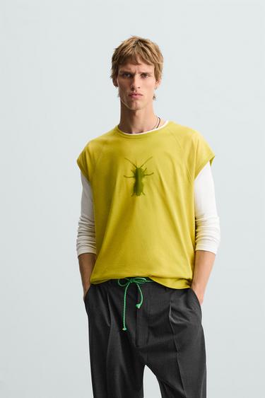 Zara RELAXED FIT TANK TOP - Light lime green