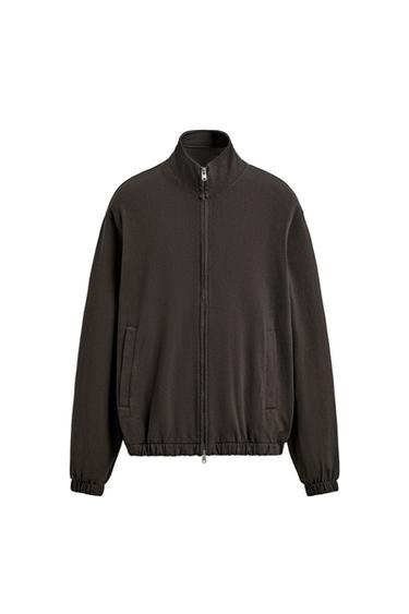 SWEAT ZIPPÉ EN MAILLE - Noir / Marron de Zara