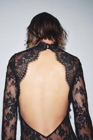 ROBE DENTELLE DOS NU - Noir de Zara - Image 5