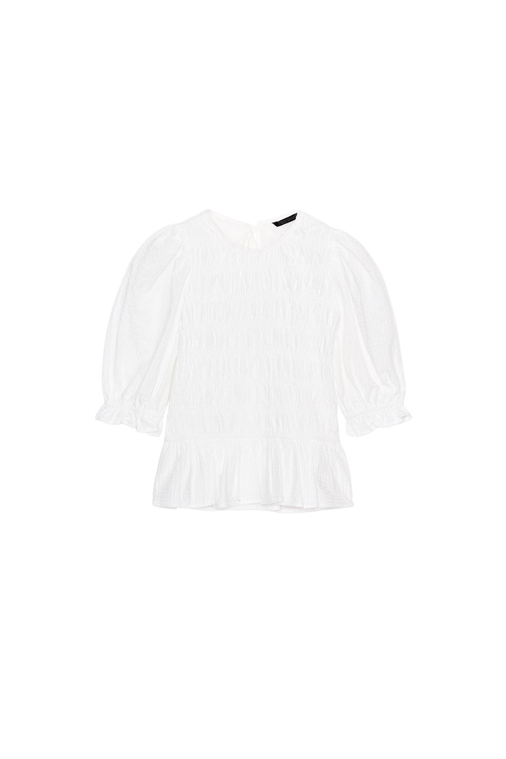 SMOCKED PLAID TOP - image 3