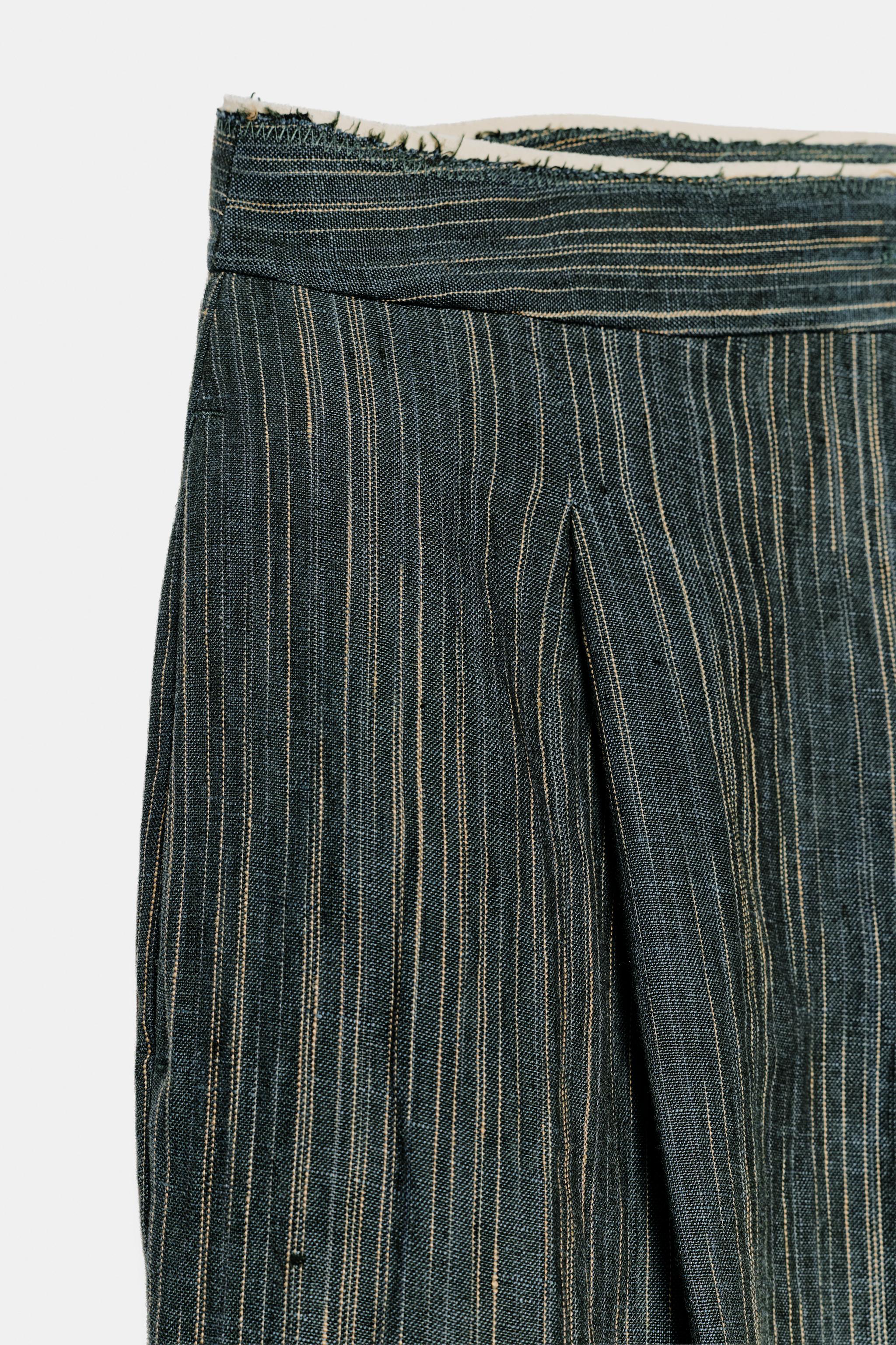 ZW COLLECTION STRIPED LINEN TROUSERS