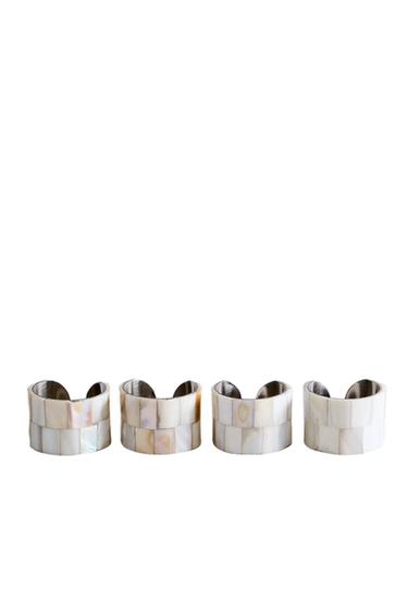 PACK OF MOTHER-OF-PEARL NAPKIN RINGS (PACK OF 4) - Light beige by Zara
